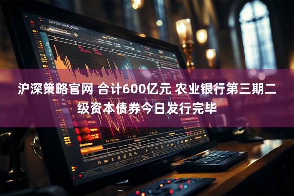 沪深策略官网 合计600亿元 农业银行第三期二级资本债券今日发行完毕